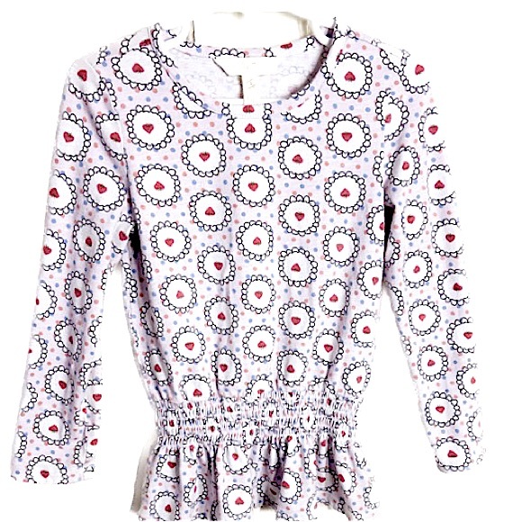 MATILDA JANE Heartfelt Tunic Adorable Strawberry Print Cinched At Waist Size 4 - Picture 2 of 6